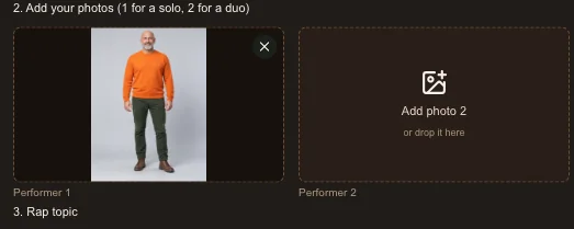 A photo added to the first performer box