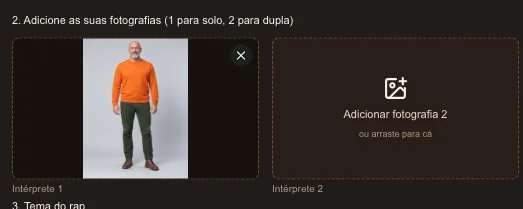 Uma fotografia adicionada à caixa do primeiro artista