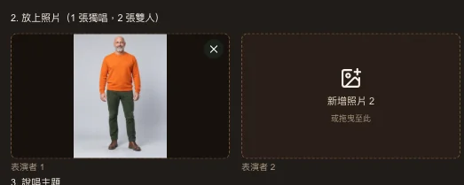 第一位表演者的框裡已放上一張照片